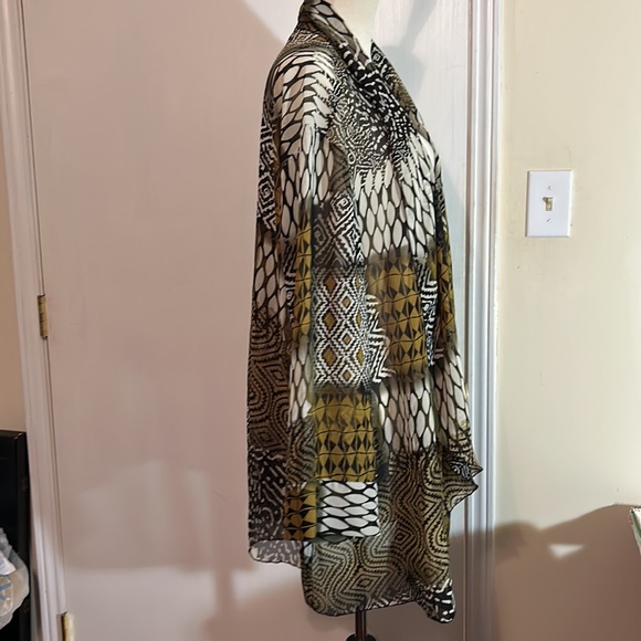 4X Catherine’s “Added Dimensions” Chiffon Kafton Tunic Sheer Cardigan - Picture 3 of 11
